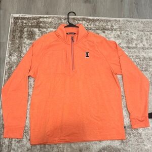 Orange Men’s Large Cutter & Buck Illinois Fighting Illini Quarter Zip